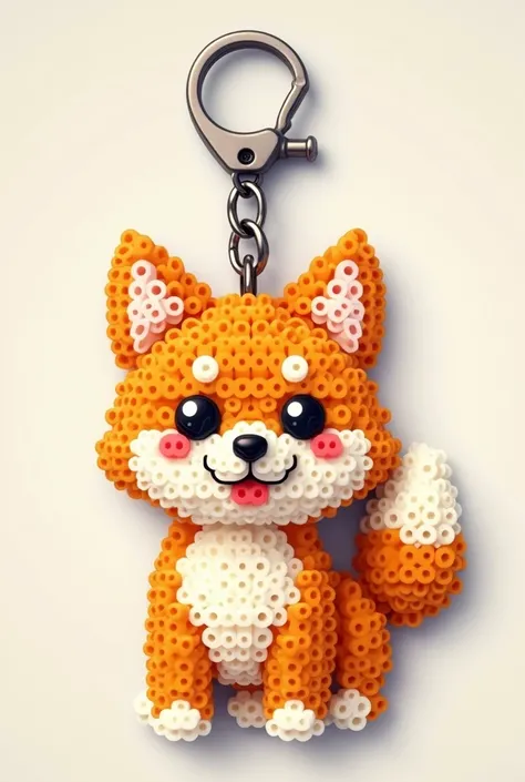 A pattern for a keychain in hama beads by Akita the little dog