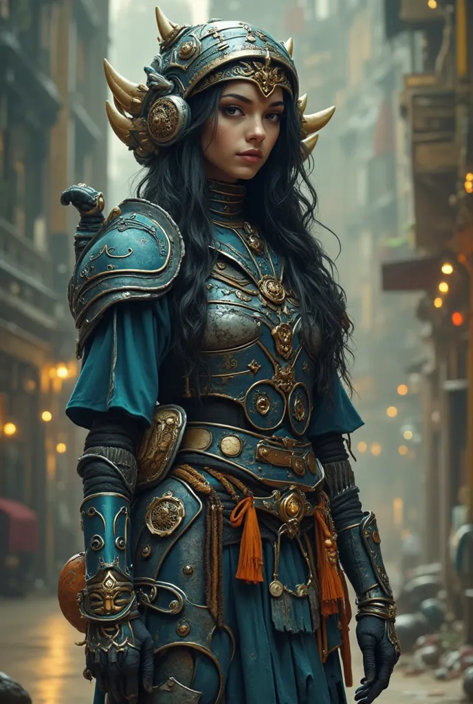 a beautiful, attractive ancient astronaut girl madison beer wearing cyberpunk design  complete armor, long hair, treasure qualit...