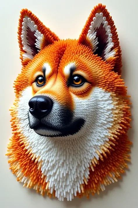 La cara de akita en hama beads 
