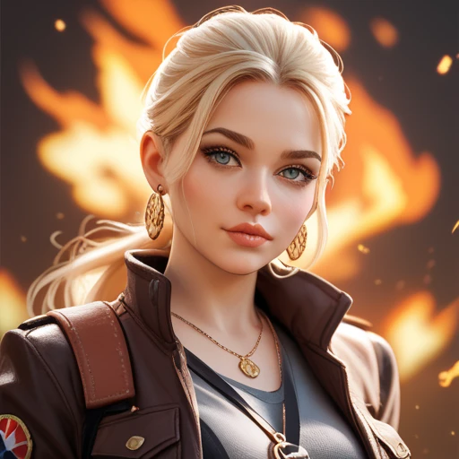 icon for a game named Flames Fortress War focus on girls