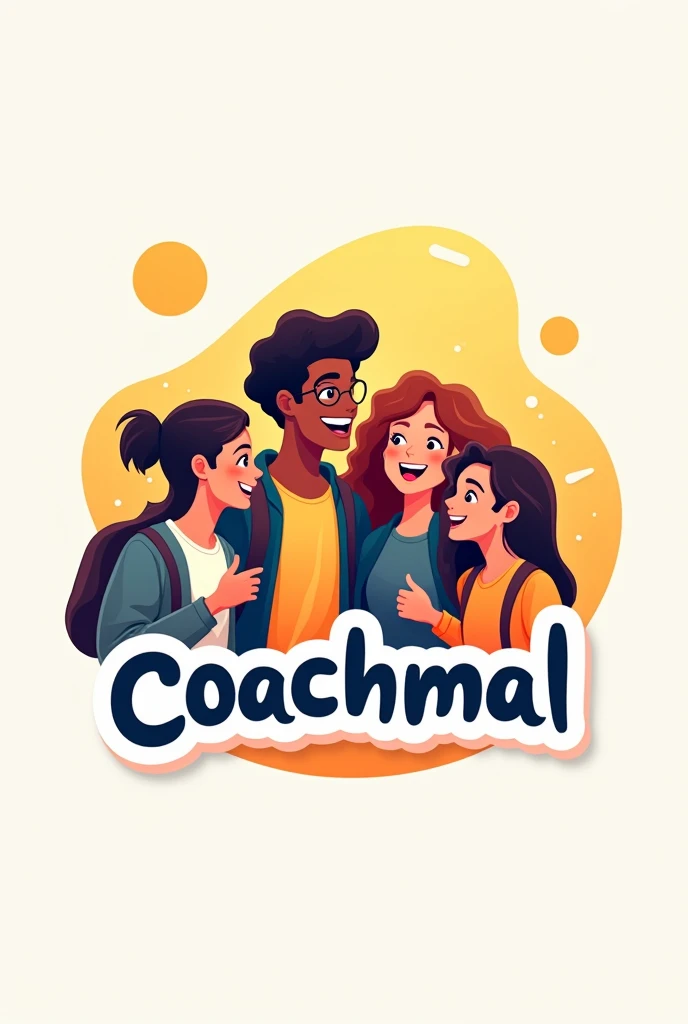 Create a logo that includes young people and says COACEHMAL