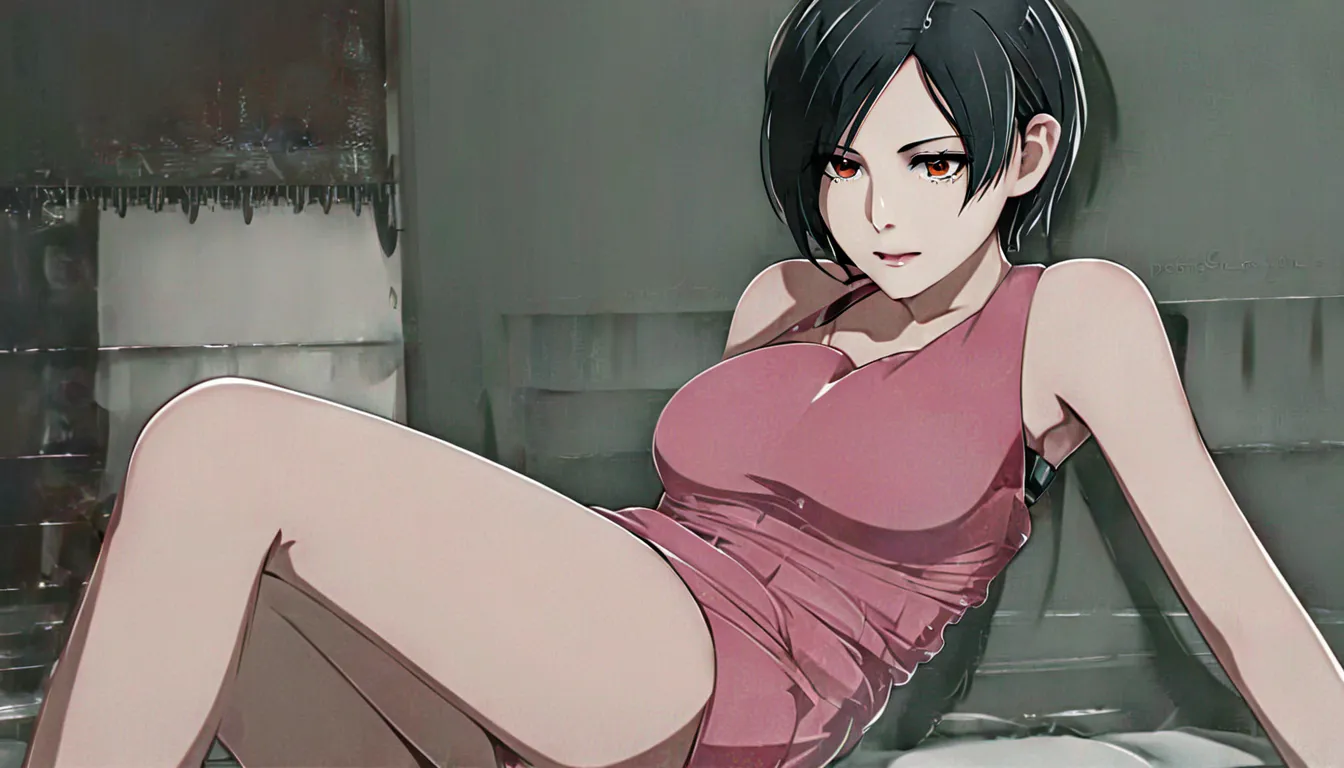 (( top quality )), (( masterpiece)), (familiar with),  perfect face, 2 girls, big eyes, eyelash, (resident evil), (ada wong), ( ...