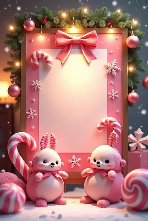 Wishlist wall with pink  and candy 
Christmas theme 


