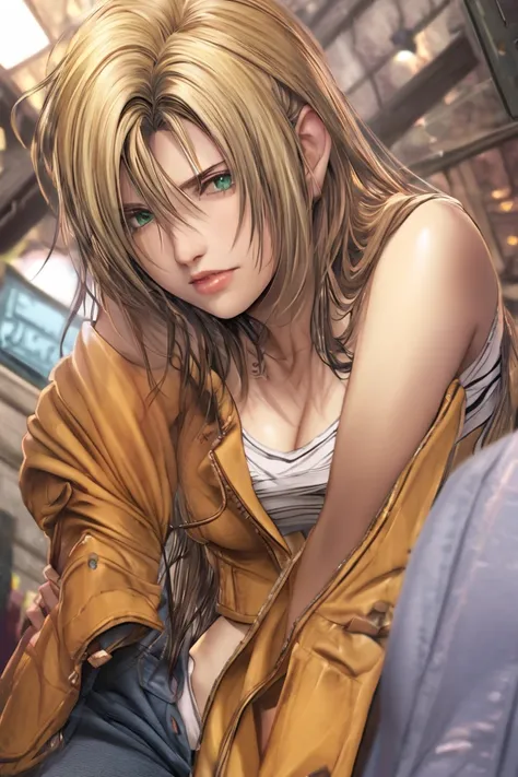 A blonde girl with long hair and green eyes, Final Fantasy viii