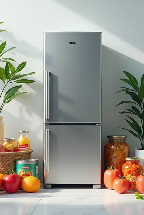 ways to preserve food: fridge, cans, chemicals etc

draw fridge bigger