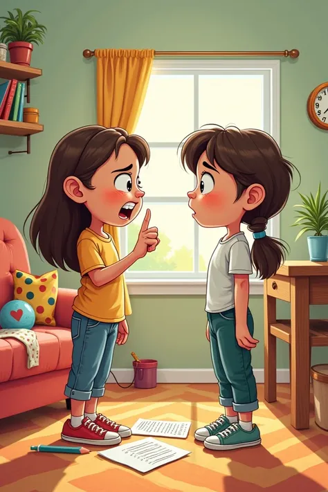 cartoon of a mother being scolded by her daughter because of ugly repeat scores