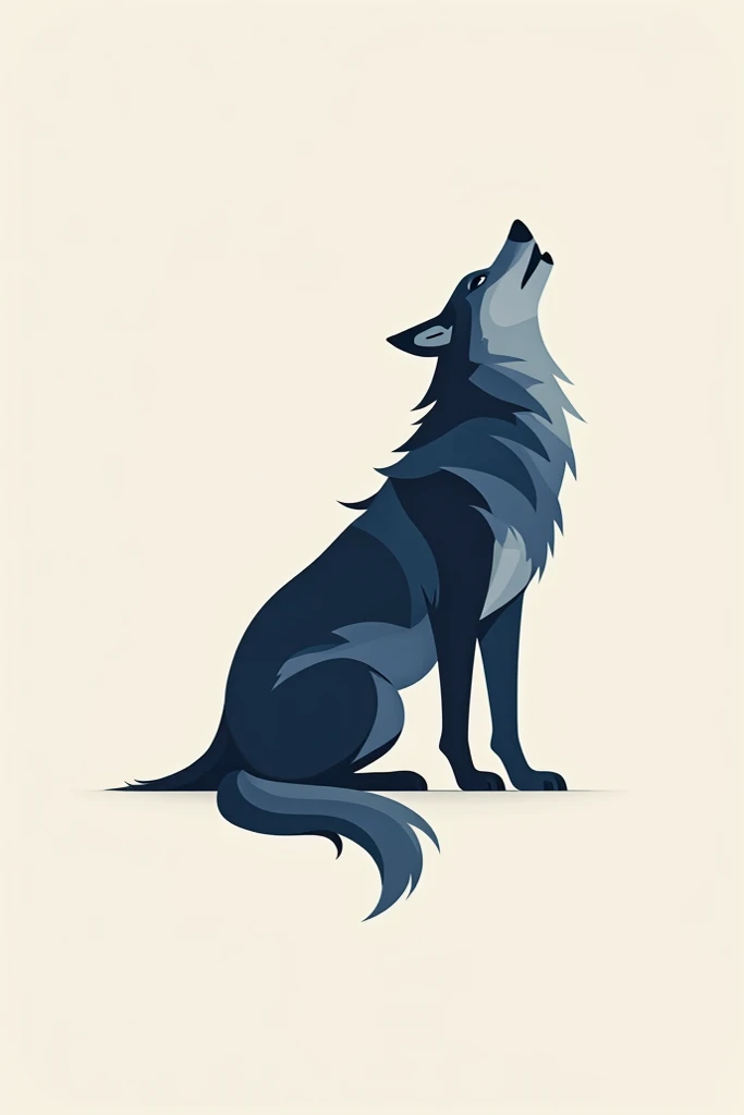 Create a wolf for a dental office that is unique minimalist and that impacts people who see it. Use colors that psychologically attract people