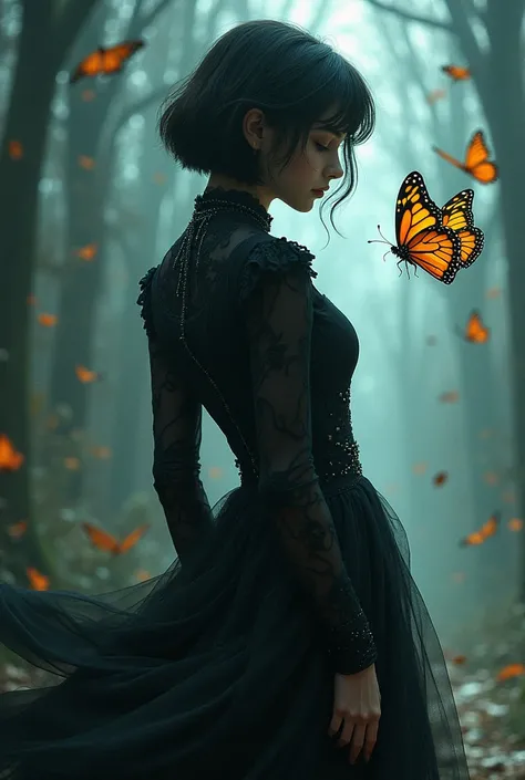 A cover for Whatpped saying  "  Timeless Mess " With mystery , fantasy and butterfly effect in relation to temporal manipulation and her the butterfly flying fast .  A young woman with a timeless gothic style and short hair trying to go back in time and fi...