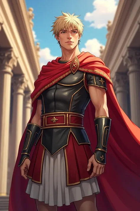  best quality,  masterpiece,  highest resolution， (Roman Senate) ，（Parliament_background），male， Anime Style ,（4K）, Alone， ((whole body)) ，  looking at the camera,  hyper-detail , ( intricate details ),