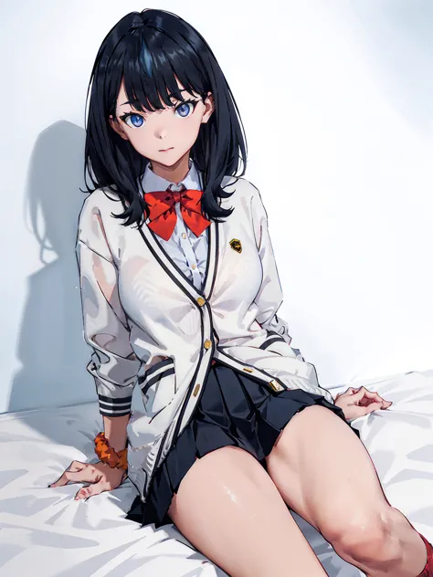 masterpiece,  best quality,  high definition , takarada rikka , rich 1,  1 girl, takara darika ,  black hair , alone,  blue eyes...