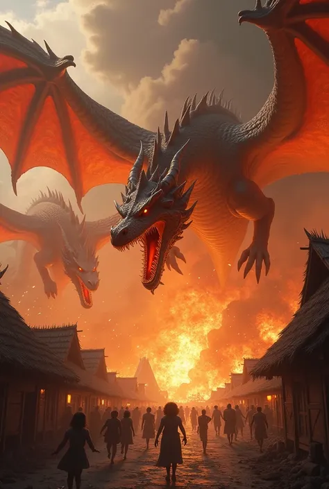 Fire dragons are attacking the village