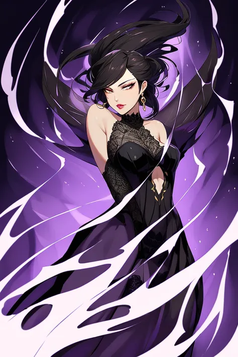 Character Name: Selena Kaida

Appearance: Selena is a strikingly beautiful woman in her mid-twenties, standing at 58" (173 cm) with a voluptuous, curvy figure that demands attention. Her long, raven-black hair cascades down her back in loose waves, almost ...