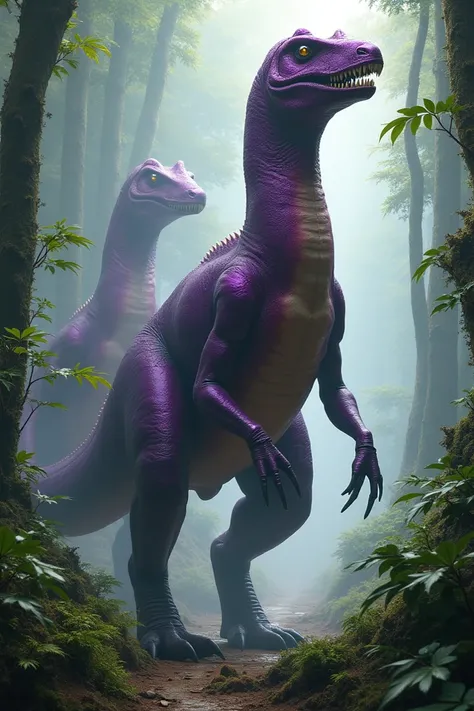 A fusion of dinosaurs and eggplants