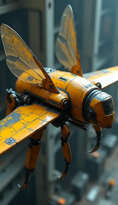 A machine 50% bee and 50% fighter plane 