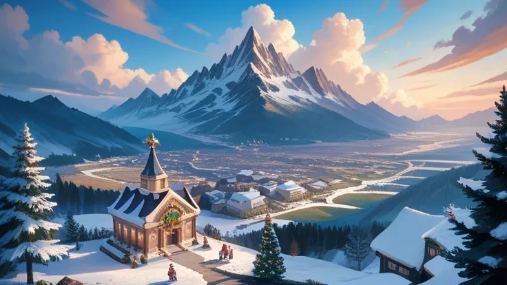 (( best quality)), ((masterpiece)), ( Details), background, fantasy, Christmas,no people.landscape, Christmasツリー,night