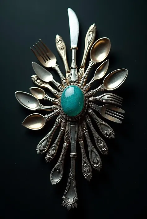 A jewel made out of cutlery