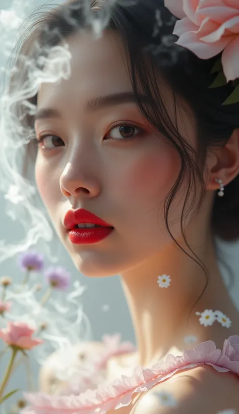 Here’s an enhanced, more detailed version of the prompt:

"Create an enhanced, hyper-realistic portrait of a stunning woman with bold red lipstick, capturing the elegance and allure in her expression. Her face should be defined with exquisite detail, empha...