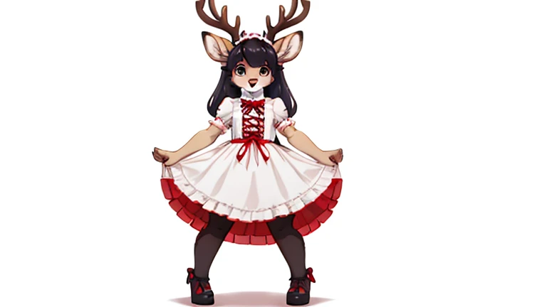 Deer girl, ((((full body)))), (((no background))), lolita