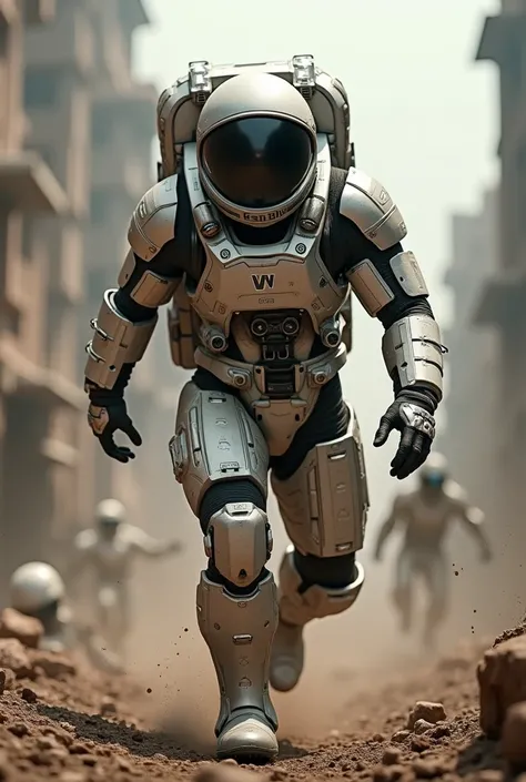 NASA suit Ironman at war area real image