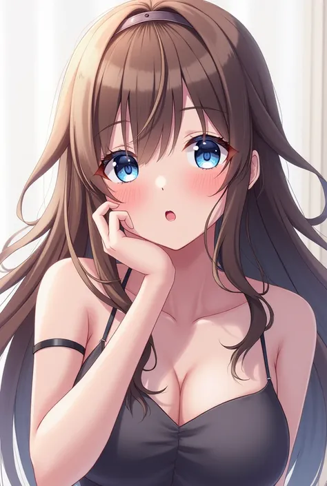 1girl, Long Hair, Breasts, Open Mouth, Blue eyes, Best Quality, Anime, 