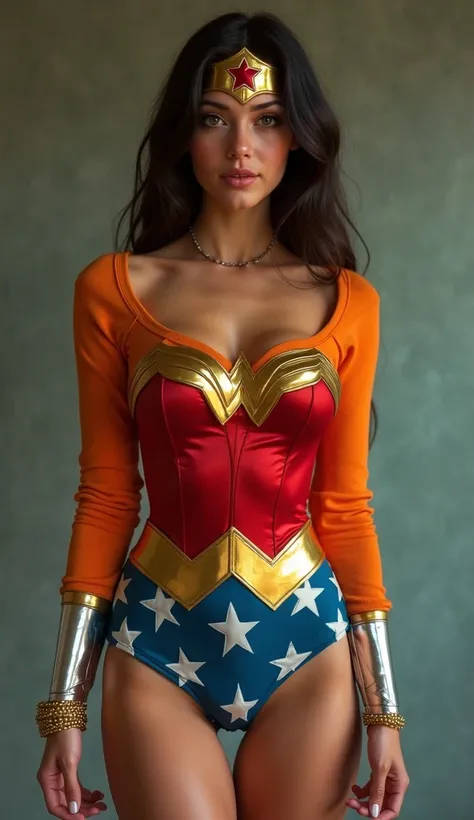 Velma Dinkley, sexy and attractive,  dressed as Wonder Woman,  Full body image  