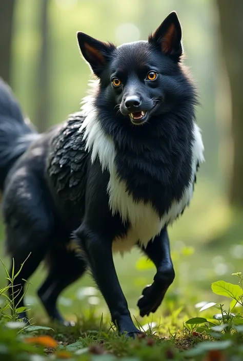 I want a mixture of dog and magpie