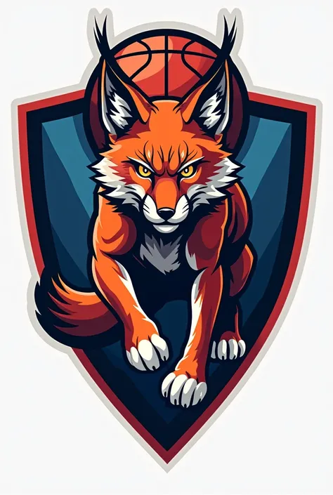 A logo for saarde basketball with a lynx in it