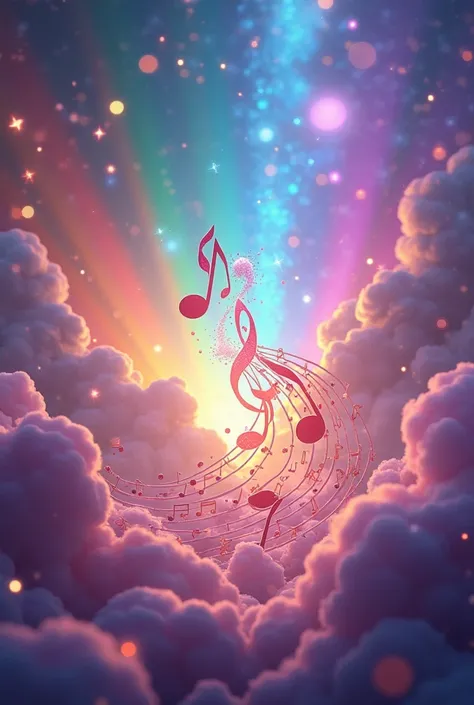 Musical notes rainbow universal background

