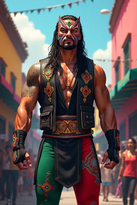 create Wwe star Roman reigns In Mexico style
