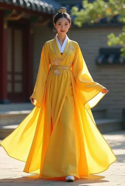 A Korenaian traditional yellow dress