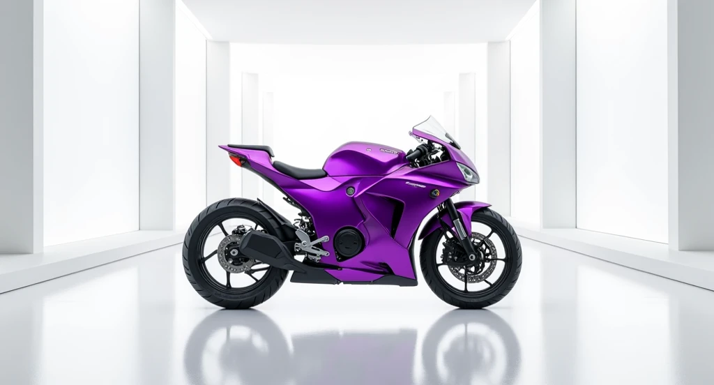 Here is the image of the purple Honda G,/150displayed in a pristine white showroom. Let me know if youd like any adjustments,red color 