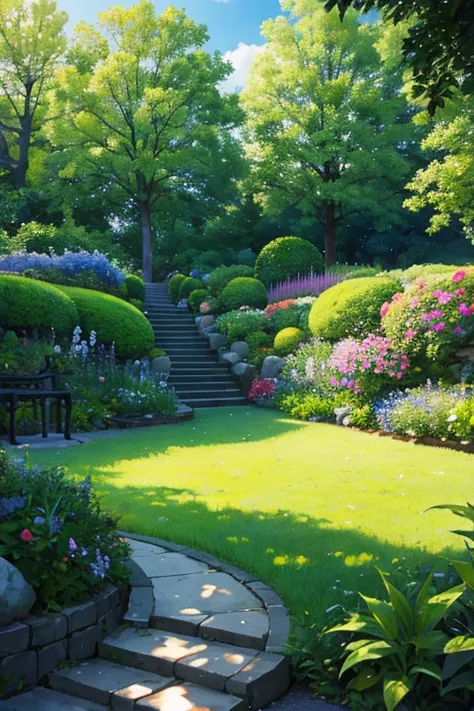  best quality、Lush garden、 Mysterious Atmosphere 、 beautiful scenery