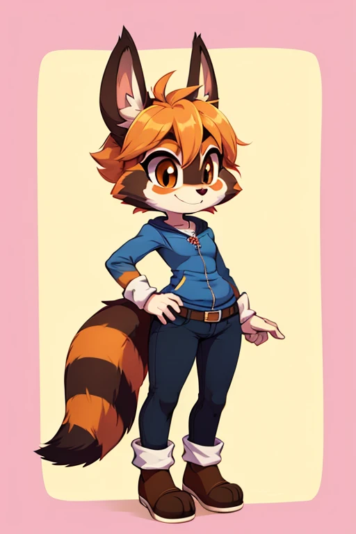 Female furry fusion sara rabbit red panda acorn raccoon and bat tiny toons adventure style 