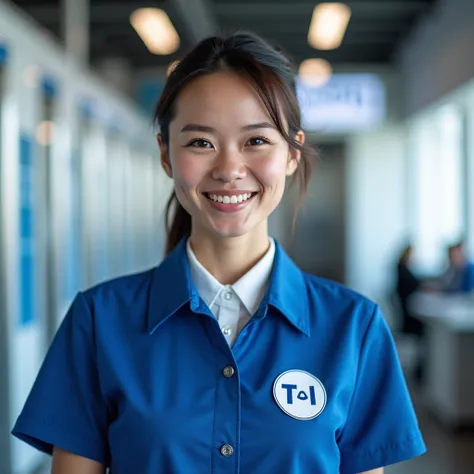  images of a T .I call NOSSA T . I company with an attendant smiling and wearing a blue and white shirt with the NOSTRA TI logo