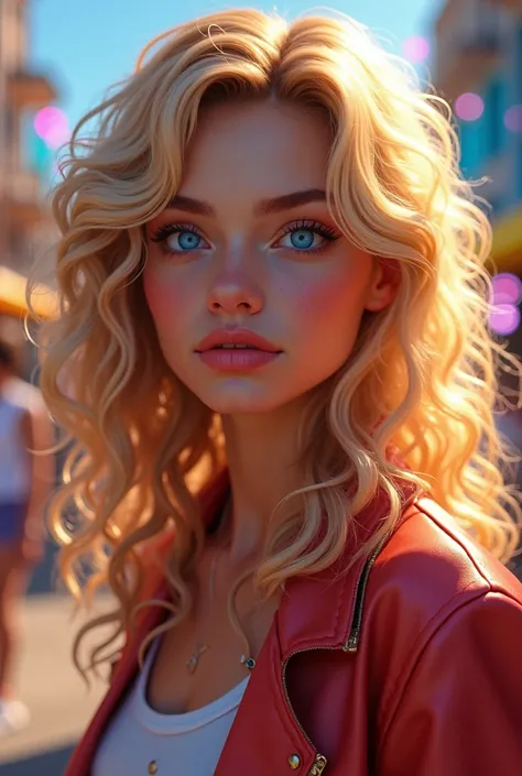 TikTok influencer Meatisse blue eyes curly golden hair