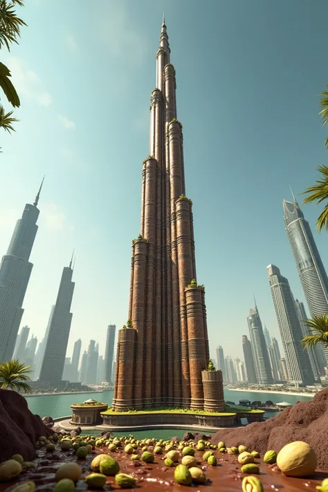 The Burjh Khalifa in Dubai is not coated with chocolate and pistachios