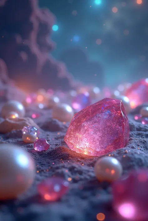 Many Gem stone color look like galaxy and pearls