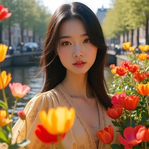 flower amsterdam beautiful korean girl