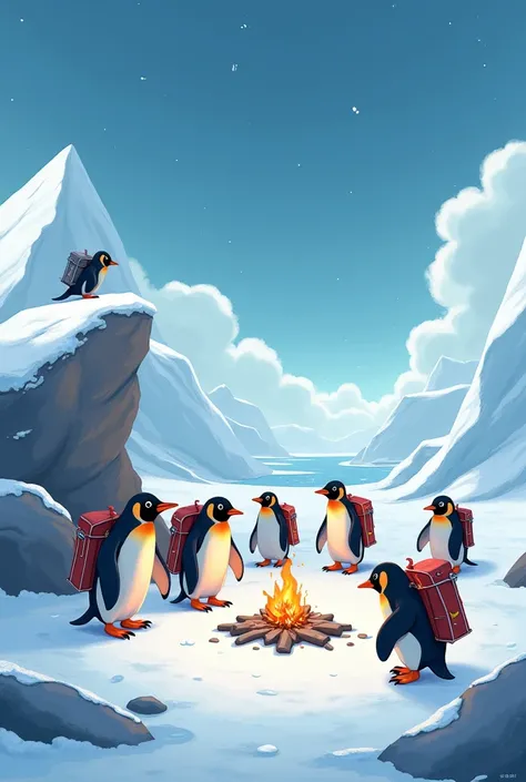 Antarctic penguins go camping