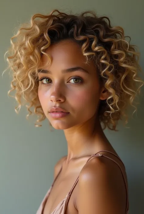 A curly and blond 18-year-old mulatto