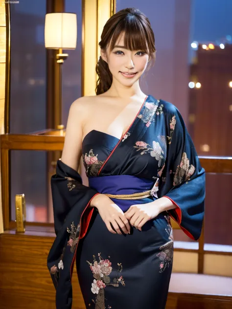 hotel with a night view、on the bed、a window on one side 、beautiful mature woman vn03, bewitching beautiful mature woman、25 years...