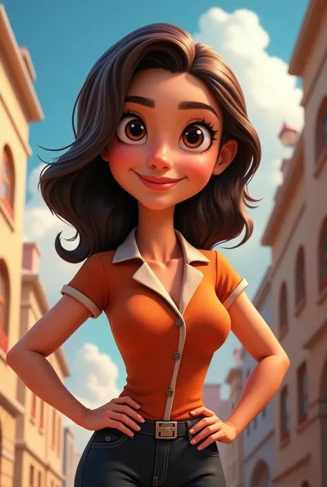 A very beautiful cartoon with 
**Physical appearance:**
- **Height:** 1,80 m
-  **Constitution:** Athletic body, balanced, without being muscular
-  **Hair:**  dark brown hair,  slightly wavy ,  well cut
-  **eyes:** Intense brown ,  with a penetrating and...