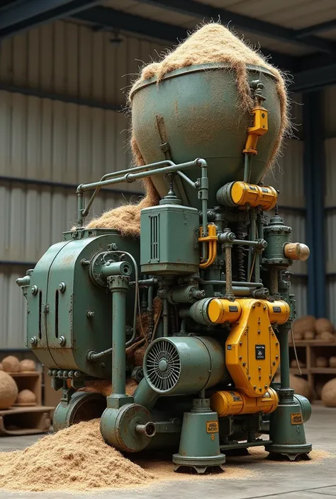 Coconut husk powdering machine with Automated coir pot maker machine 