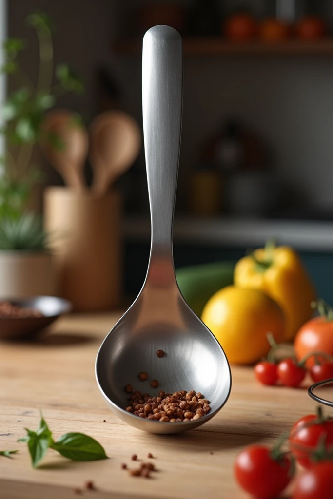  Tetra-spoon  (spoon  multifuncional):  A kitchen utensil that ,  with a single movement ,  converts into different tools  (spoon , spatula, whisk, etc.),  optimizing space and efficiency in the kitchen.