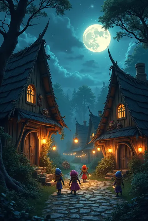 Goblin village at night 