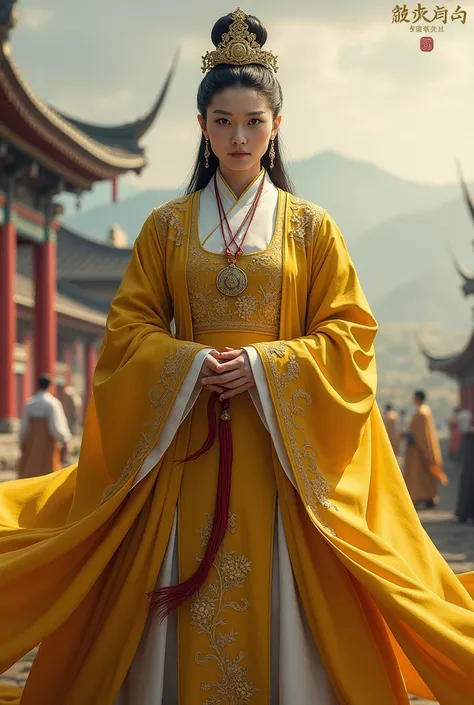  Three Kingdoms Period ,A queen dressed in a yellow Hanseatic emperor costume