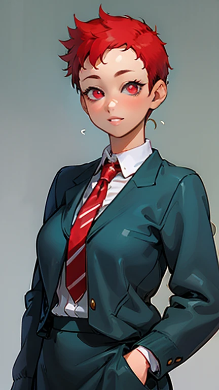  {{{ masterpiece, simple background}}} , {{{red eyes, red hair, big breasts, green jacket, white shirt, red tie, black skirt, school uniform, upper body}}}, {{{natural light, HDR, simple details CG}}}, {{{{extremely_beautiful_detailed_anime_face_and_eyes}}...