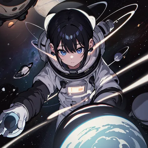  best illustrations、 best quality、( there are no humans、black color background background )、(((( outer space ))))