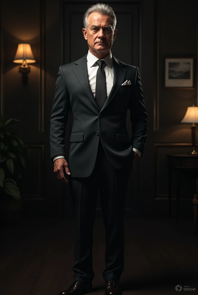 Use the  image  to transform the character into a man wearing a suit