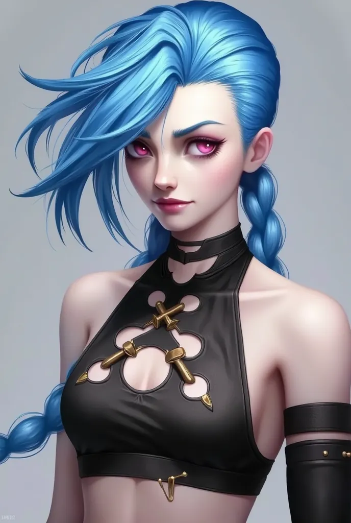 (masterpiece,   is the best quality，if public :1.2), jinx， 1 girl，chest， unique